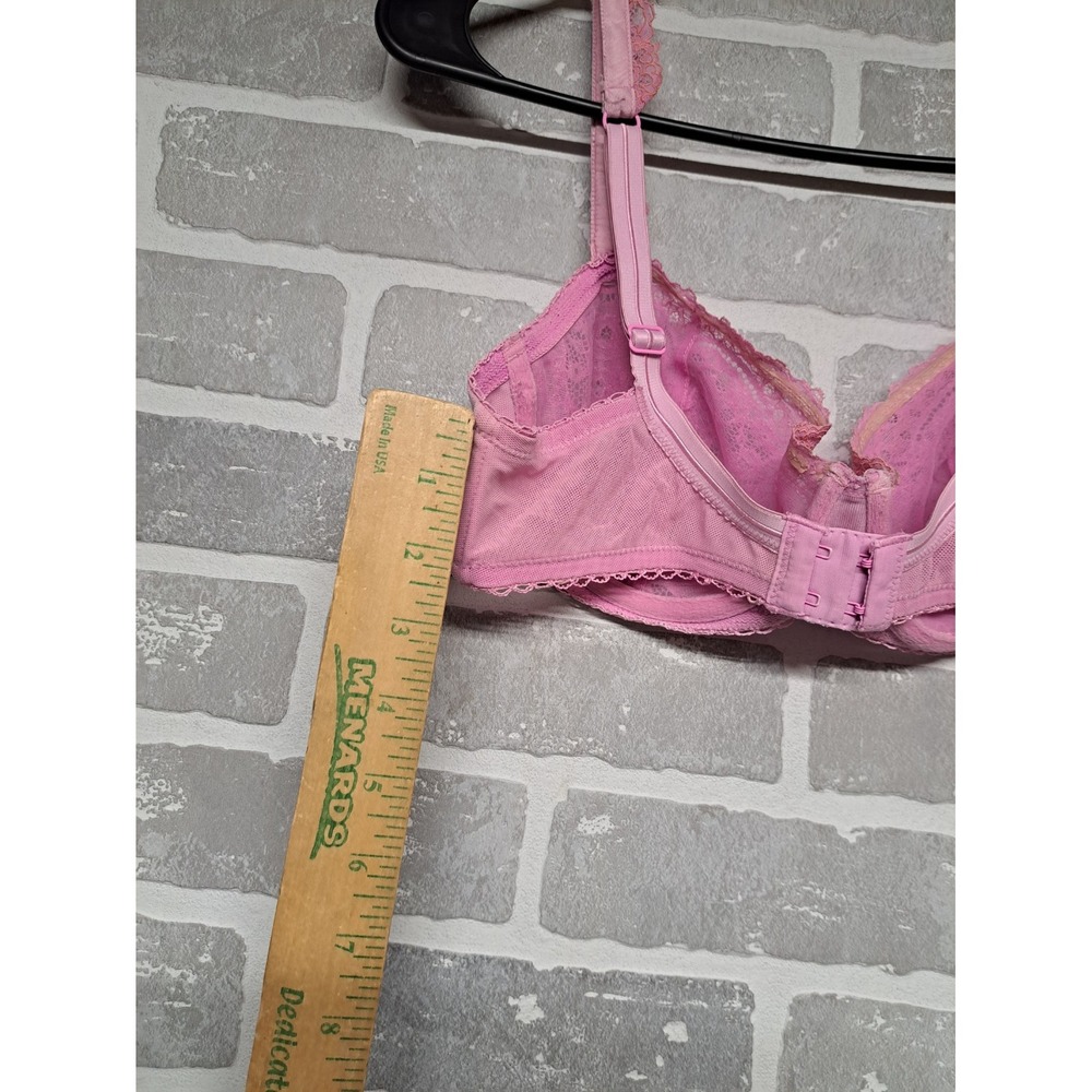 Felina Womens Floral Lace Pink Sexy Lace Adjustable Strap Bra Size 34C - Picture 7 of 9